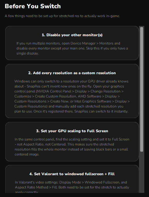 Setup guide inside SnapRes